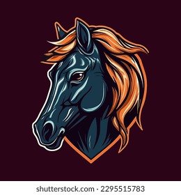 Esport style logo design, horse vector illustration