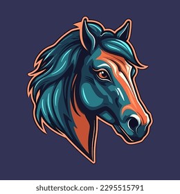 Esport style logo design, horse vector illustration