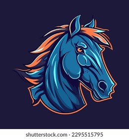 Esport style logo design, horse vector illustration