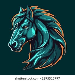 Esport style logo design, horse vector illustration