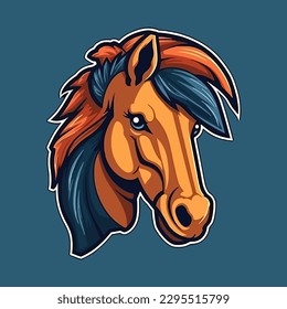 Esport style logo design, horse vector illustration