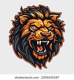 Esport style logo design, lion vector illustration