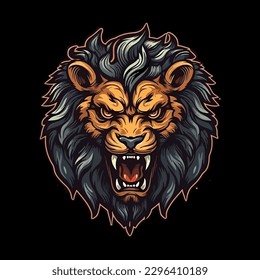 Esport style logo design, lion vector illustration