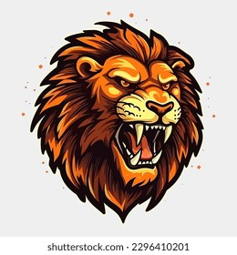 Esport style logo design, lion vector illustration