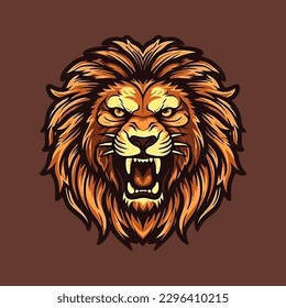 Esport style logo design, lion vector illustration