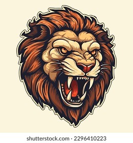 Esport style logo design, lion vector illustration