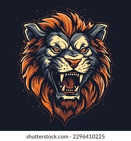 Esport style logo design, lion vector illustration