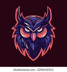 Esport style logo design, owls vector illustration