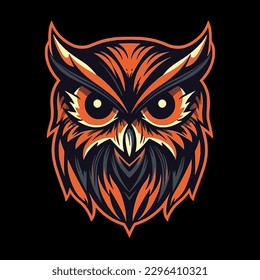 Esport style logo design, owls vector illustration