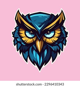 Esport style logo design, owls vector illustration