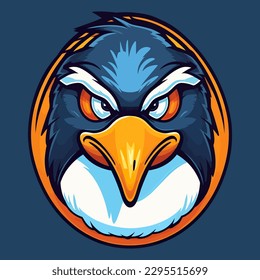 Esport style logo design, penguins vector illustration