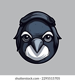 Esport style logo design, penguins vector illustration