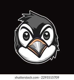 Esport style logo design, penguins vector illustration