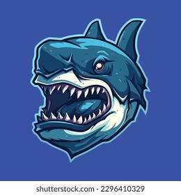 Esport style logo design, sharks vector illustration