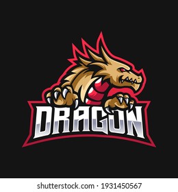 E-sport team logo with golden dragon