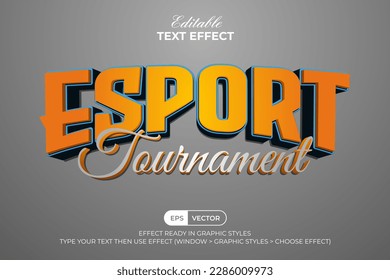 Esport Text Effect 3D Style. Editable Text Effect.