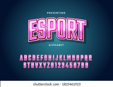 Esport text effect alphabet typography for gamer or streamer