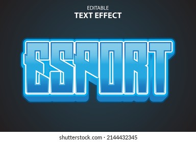 esport text effect with blue color editable.