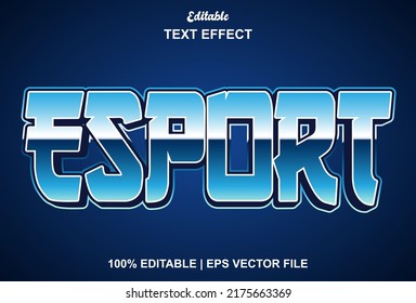 esport text effect with blue color for logo, promotion, brand and more.