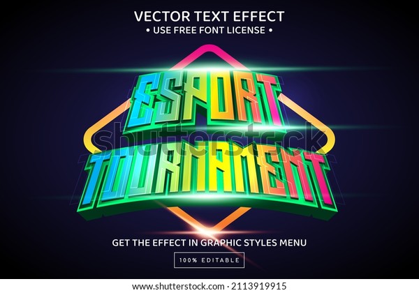 Esport\
tournament 3D text effect design\
template