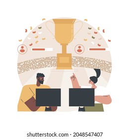 E-sport tournament abstract concept vector illustration. Esports tournament streaming, game official event, esports championship, gaming arena, e-sport fan support abstract metaphor.