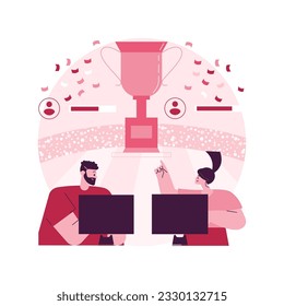 E-sport tournament abstract concept vector illustration. Esports tournament streaming, game official event, esports championship, gaming arena, e-sport fan support abstract metaphor.