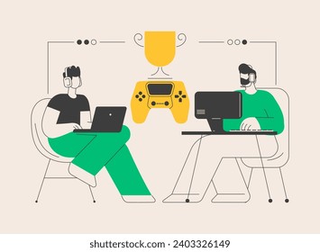 E-sport tournament abstract concept vector illustration. Esports tournament streaming, game official event, esports championship, gaming arena, e-sport fan support abstract metaphor.