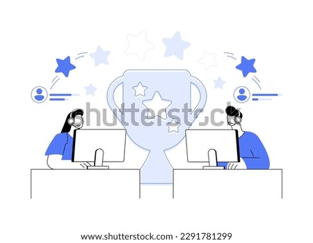 E-sport tournament abstract concept vector illustration. Esports tournament streaming, game official event, esports championship, gaming arena, e-sport fan support abstract metaphor.