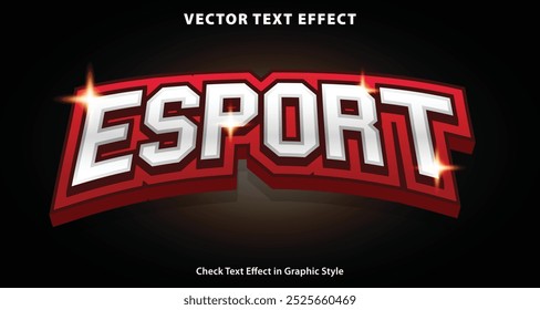Esport Trounament Text Effect Template with 3D Style and Bold Font Concept Use for Brand Label and Logotype Sticker