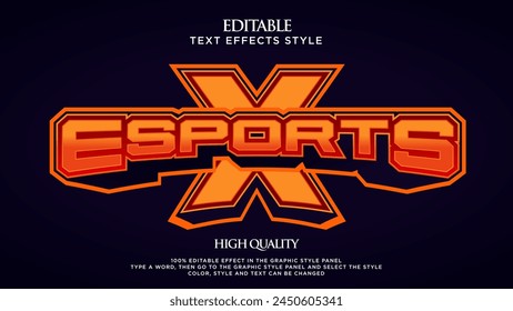 Esports 3d Editable text effect. Text style effect. Editable vector files