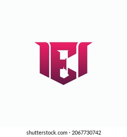 esports alphabet logo formed from the letter E on a white background. e-sport letter logo design concept template