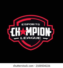 Esports champion league shield logo template