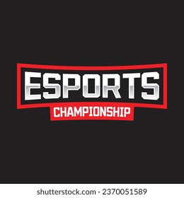 esports championship and sports text logo, gaming logo, vector, 