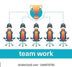 Esports concept infographic for business game, teamwork, competition and victory.  Flat banner with izolated back