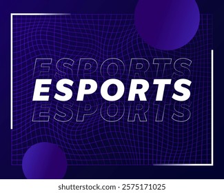 Esports design, gaming background with neon grid, vector