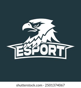 e-sports eagle logo. black and white. flat design style. suitable for games, top ups, shops, brands. vector design template