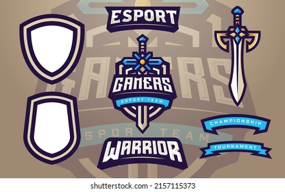 Esports Gamers Logo Template Creator with Sword for Gaming Team