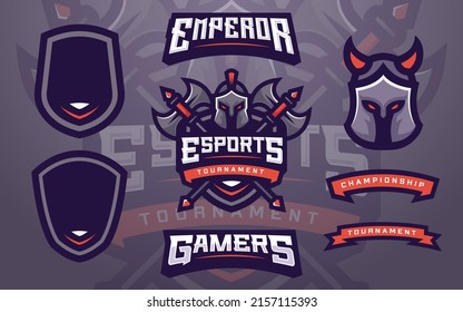 Esports Gamers Logo Template Creator with Axe and Helmet for Gaming Team