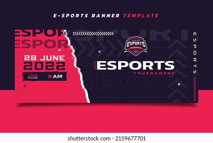 Esports Gaming Banner Template con logotipo para medios sociales