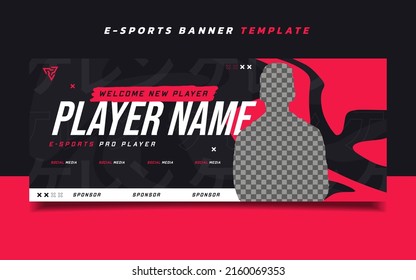 Esports Gaming Banner Template with Logo for Social Media