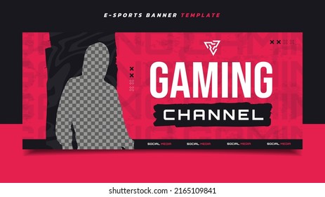 E-sports Gaming Banner Template with Logo for Social Media