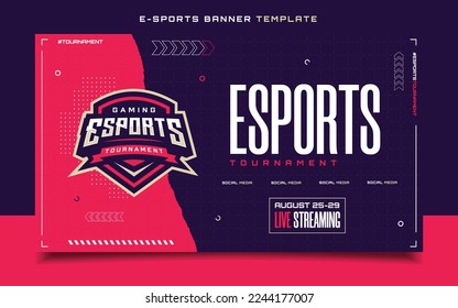 E-sports Gaming Flyer Template with Logo for Social Media Banner