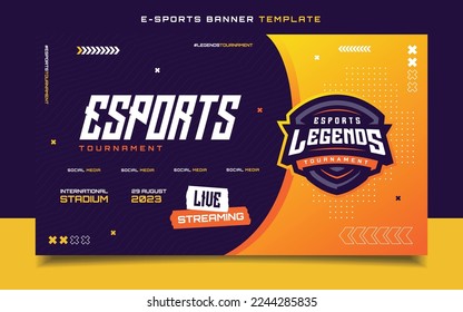 E-sports Gaming Flyer Template with Logo for Social Media Banner