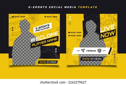 Esports Gaming Live Match Social Media Post Design Template