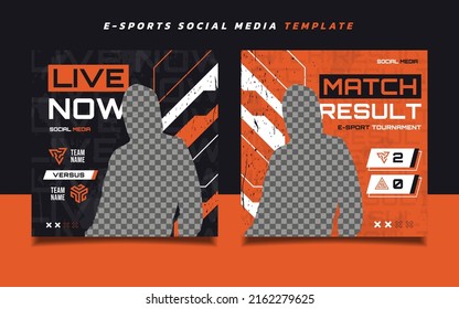 Esports Gaming Match Result Social Media Post Design Template