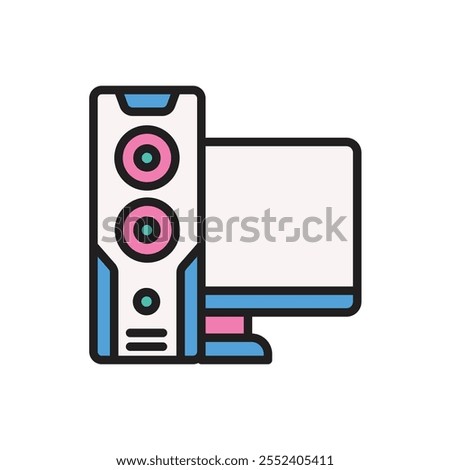 Esports Gaming Pc Icon Vector Illustration