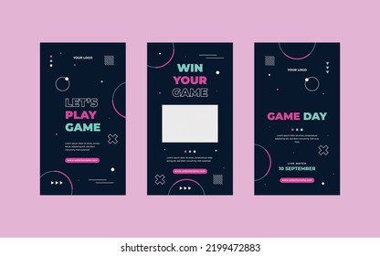 E-sports Gaming Social Media Story Template With Neon