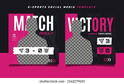 Esports Gaming Victory Social Media Post Design Template