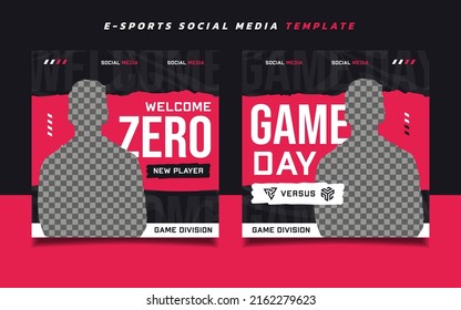 Esports Gaming Welcome New Player Social Media Post Design Template