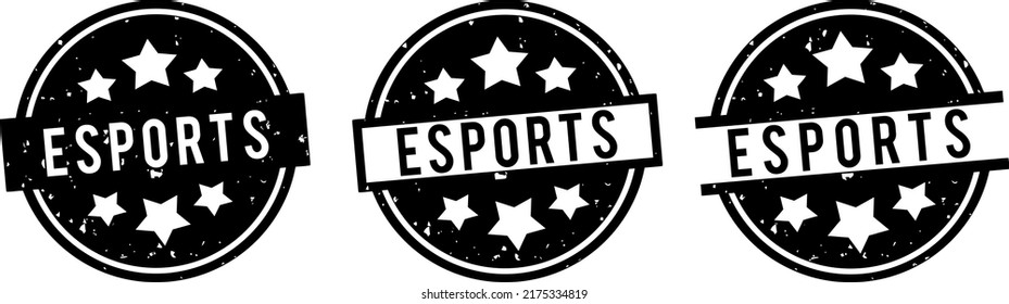 eSports Grunge Badge Stamp isolated on white Background. Vector illustration.